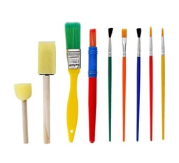 [4506] Juego C/9 Pinceles Mylin Brocha/Esponja