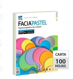 [FACIAPASTEL100] Paquete C/100 Hoja De Color Copamex Carta Facia Pastel Mix (C.25)