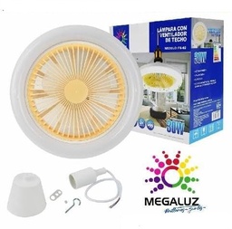 [LV30W02] Lampara Con Ventilador De Techo 30W LV30W02 2400LM Megaluz (C.20)