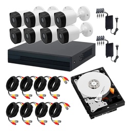 [DH-KIT8CH-2MP-1TBHDD] Kit De DVR 8 Canales De 2Mp H265/8 Cámaras B1A21 4 Canales De IA Smd + Disco Duro Genérico New Pull 3.5 Pulgadas 1TB