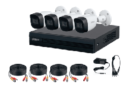 [DH-KIT/XVR1B04-I/4-HFW1200CMN-A-0280B-S5] Kit 4 Canales Dahua 2 MP Dvr Cooper-I Wizsense  4 Cámaras Metálicas Micrófono Integ