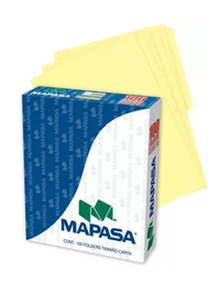 [PC0005] Paquete C/100 Folder Carta Canario Mapasa