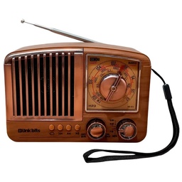 [RD-256] Bocina Bluetooth RD-256 Link Bits Radio Retro AM, FM y SW, Conexión TWS, Entrada Auxiliar (C.40)