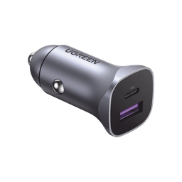 [40858] Cargador De Auto 30W Ugreen 40858 2 Puetos Usb-A y Usb-C Carga Rápida Indicador Led