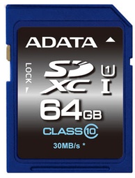 [ASDX64GUICL10-R] Memoria Flash ADATA SDXC 64GB Clase 10 UHS con Adaptador Azul