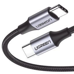 [50150] Cable Usb-C  A Usb-C Ugreen 1 Metro 50150 Carga Rápida Nylon Trenzado Negro