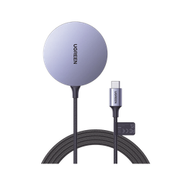[30233] Cargador Inalámbrico Magnético  Ugreen 15W 1.5 Metros 30233 Carga Rápida Cable Nylon Trenzado Modulo Carga Original