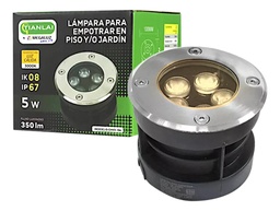 [EP05W05] Lámpara Led Empotrable EP05W05 Piso Jardín 5W IP67 Luz Blanca Cálida Tianlai (C.50)