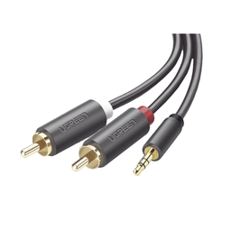 [10513] Cable Adaptador Ugreen 10513 Macho/Macho 3.5mm/2 RCA Blindaje Material PVC, ABS Multiple Distancia 5mts