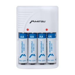 [MC-700] Cargador De 4 Pilas Mitzu MC-700 AA/ AAA/ 9V INCL 4XAA 2500 MAH