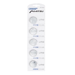 [MP-CR2032] Batería Litio Mitzu MP-CR2032 210Mah 3V 5pz