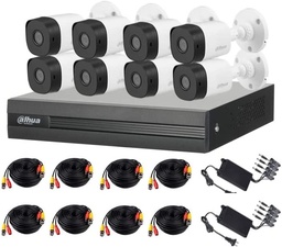 [DH-KIT/XVR1B08-I/8-B1A21N-0360B] Kit De DVR 8 Canales De 2Mp H265/8 Cámaras B1A21 4 Canales De IA Smd DH-KIT/XVR1B08-I/8-B1A21N-0360B Dahua
