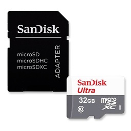 [SDSQUNR-032G-GN3MA] MICRO SD 32GB SANDISK UHS-I C/ADAPTADOR CL10