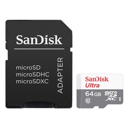 [SDSQUNR-064G-GN3MA] MICRO SD 64GB SANDISK UHS-I C/ADAPTADOR