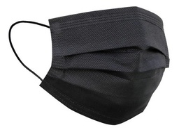 [CUBPAQ50NEGRO] Cubrebocas Plisado Negro Caja Con 50