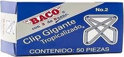 [CL018] Caja C/50 Clip Gigante Baco Zincado #2 Mariposa