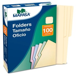 [PC0002] Paquete C/100 Folder Oficio Crema Mapasa