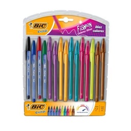 [070330357068] Bolígrafo Bic Cristal Fashion 1.2mm Exhibidor C/15 Surtido