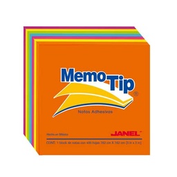 [7501035102811] Notas Adhesivas Memotip Cubo Neon 400Hjs. 76X76 (E.36)