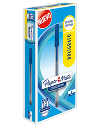 [PAQ12-60828AZ] Paquete C/12 Boligrafo Redondo Punto Medio Azul Kilometrico Paper Mate