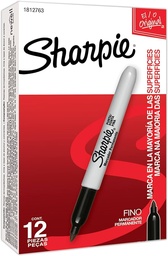 [PAQ12-0034NEG] Paquete C/12 Marcador Permanente Sharpie Punto Fino Negro