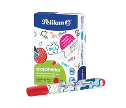 [7501015205174] MARCADOR AGUA PELIKAN COLORELLA ROJO CAJA 10 PIEZAS