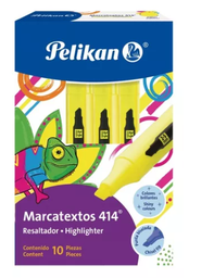 [PAQ10-30160005] MARCATEXTOS PELIKAN 414 AMARILLO CAJA CON 10 PIEZAS