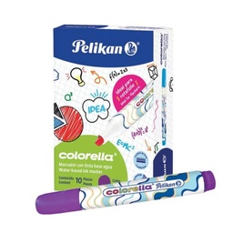 [7501015207857] Paquete C/10 Marcador Agua Pelikan Colorella Morado