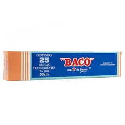 [PAQ25-RG005] Caja C/25 Regla Plastico Baco 30cm 5030
