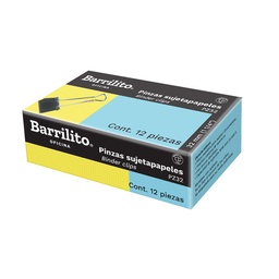[PAQ12-PZ32] Paquete C/12 Pinza Sujeta Papeles Barrilito 32MM (1 1/4)