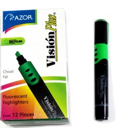 [PAQ12-2600VDE] MARCATEXTOS VISION PLUS GRUESO VERDE 2600 CAJA CON 12 PIEZAS