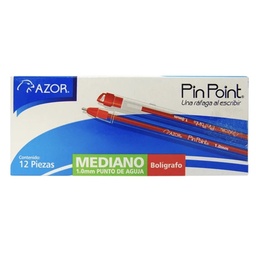 [PAQ12-0019PPR] Paquete C/12 Boligrafo Azor Pin Point 1mm Rojo