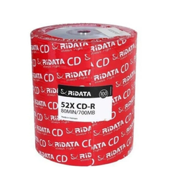 [CDRIL-100] CD-R LOGO RIDATA 700MB 80 MIN 5.2X CON 100 PIEZAS