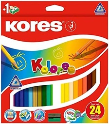 [9023800933249] Caja C/24 Colores Kores Triangular Largos (E.6)