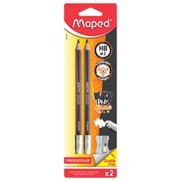 [3154148547006] Lapiz Maped Black Peps Jum. Triang. Bl/2 +Saca.